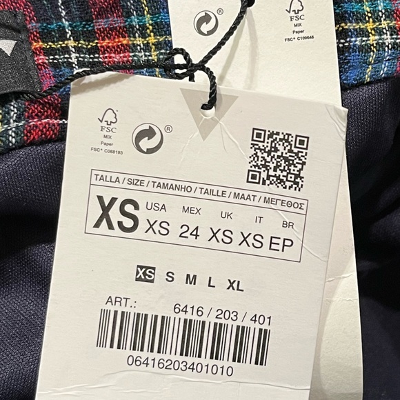 Zara Tartan Plaid Bubble/Balloon Hemmed Midi Skirt - Picture 8 of 8